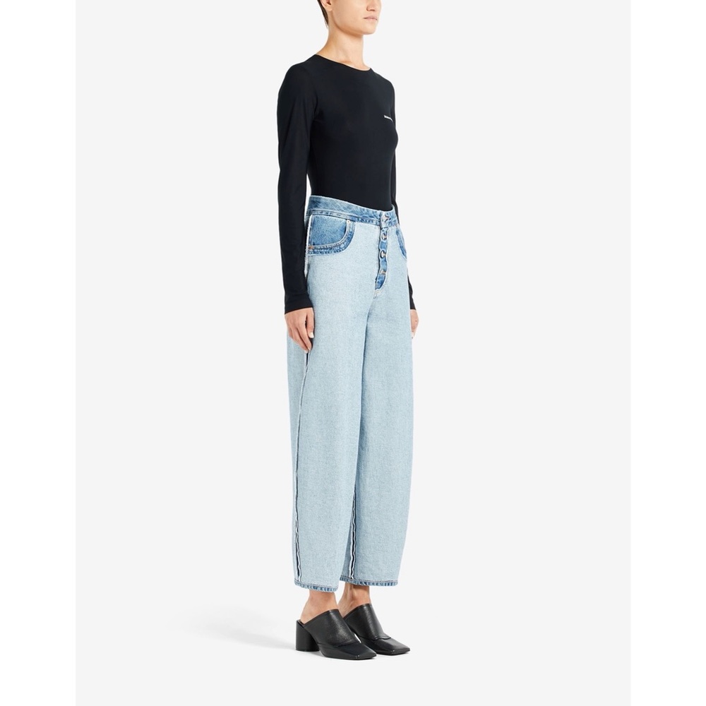 NWT MM6 Maison Margiela Inside Out Wide Leg Jeans - Picture 4 of 9